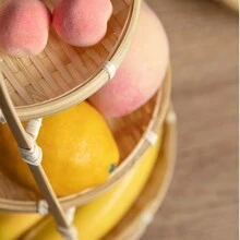 1 pieza Estante de almacenamiento de bambú de 1/2/3 niveles para bocadillos, pasteles y fiestas, adecuado para fiestas de compromiso y banquete, estante portátil para restaurante