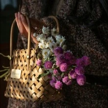 1PC Basket Wicker Bamboo Baskets Flowers Bamboo Basket Baskets Decorative Flower - Multicolor - View 12