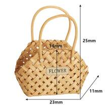 1PC Basket Wicker Bamboo Baskets Flowers Bamboo Basket Baskets Decorative Flower - Multicolor - View 3