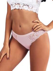 3入組蕾絲內衣，性感低腰舒適內褲 - 彩色 - 查看 2