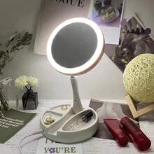 1 Máy Tính Di Động LED Gương Trang Điểm Để Bàn Có Đèn Gương Gấp Dọc 2 Mặt Bổ Sung Chiếu Sáng - Nhiều màu - Xem 7