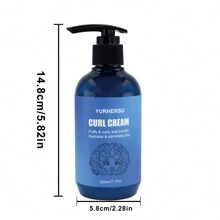 YURHERSU Crema rizadora de 220ml para cabello rizado - Mantiene el cabello fuerte y brillante, agrega grosor y volumen - Blanco - Ver 9