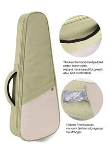 Ukulele Case 0.5 Inch Heavy Sponge Padding Waterproof Dustproof Shockproof Ukulele Bag For Concert Soprano Tenor Ukulele - Grass Green/beige - View 4