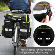 BAIGIO 3-In-1 Multifunctional Bike Panniers Bag Large 75L Bicycle Rack Bag For Rear Carrier Storage Cycling Backpack With Shoulder Straps & Waterproof Rain Cover, Touring Travel - Yellow - View 3