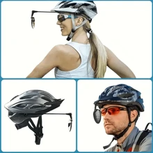 1 pieza Espejo retrovisor mini de casco de bicicleta con ángulo de visión amplio ajustable, accesorio para ciclismo - Negro - Ver 1
