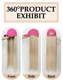 26inch Wigs With Hat Blonde Long Straight Wig Hair Extensions  Cap Wigs For White Women Half Synthetic Noney Blonde Wig Synthetic Hair Replacement Wigs For Women