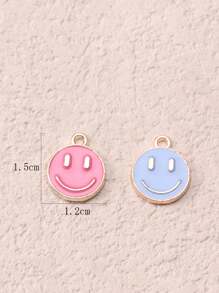 20pcs Mixed Color Zinc Alloy Emoticon Design Bead For Diy Necklace, Bracelet Making