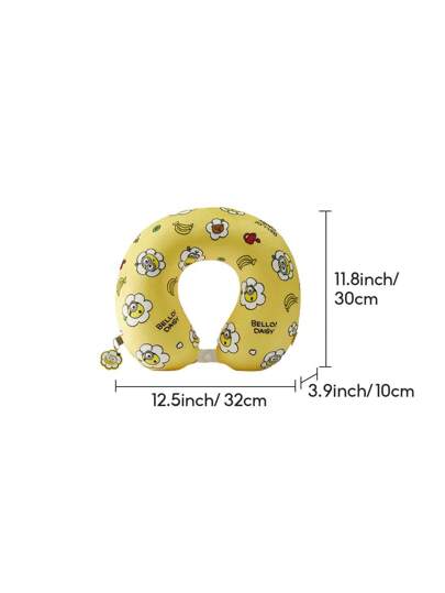 Miniso Daisy Minions Collection Memory Foam Travel Neck Pillow, Com Tafel Breathable Shaped Kussen Car Home Office Airplane Train view 7