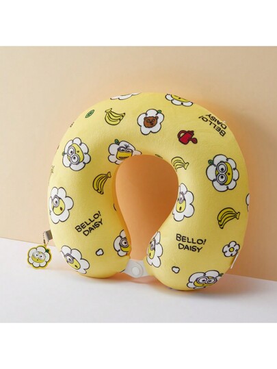 Miniso Daisy Minions Collection Memory Foam Travel Neck Pillow, Com Tafel Breathable Shaped Kussen Car Home Office Airplane Train view 2