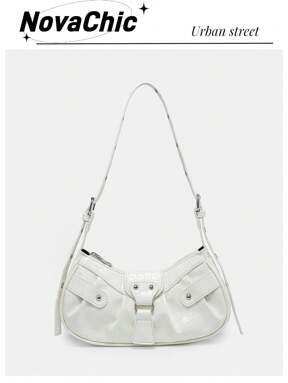 Lightweight,Business Casual Crocodile Embossed Studded Decor Ruched Bag For Teen Girls Women College Students,Rookies & White-collar Workers Perfect for Office,College,Work ,Business,Commute,Outdoors, Travel, Outings