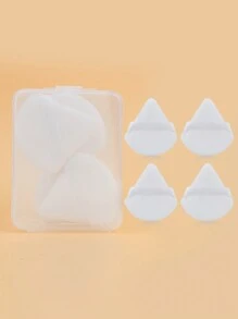 4 Triangular Powder Puff Double-Sided Flocking Powder Puff Beauty Egg Super Soft Cotton Fan-Shaped Hook Ribbon Makeup Powder Puff Makeup Special Honey Powder Cake Short Hair Dry Powder Puff Triangular Air Cushion Sponge Makeup Powder Puff Set Boxed - Multicolor - View 16