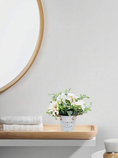 1 pezzo Fiore di piante Margherite in vaso simulato per interni ed esterni, decorazione di paesaggi in vaso per balconi, stanze da letto, uffici, caffè, feste di nozze