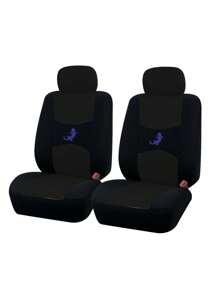 1pc Universal Car Seat Cover With Crescent & Butterfly Patchwork And Embroidery - Multicolor - View 2
