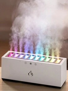 1入USB直插式電源供應臥室900ml空氣加濕器，大容量水箱，大霧量，拾音動態涼爽燈光，十種噴嘴款式，適用於房間/辦公室/宿舍的必備保養品 - 白色 - 查看 13