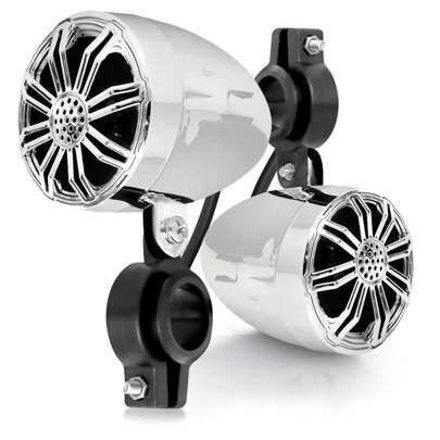 Pyle 2.25'' Waterproof Rated Off-Road Speakers - Compact PowerSport Vehicle Speaker System For Motorcycle Or Car (Chrome)