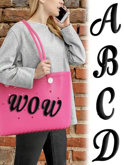 Anhänger für alphabetische Buchstabierung Taschenanhänger Zubehör Gummi-Einsätze dekorativ für Bogg Strand Einkaufstasche Strand Zubehör