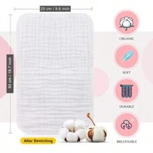 Paquete de 3/6 piezas de baberos planos suaves y absorbentes, resistentes a las babas, adecuados para niños y niñas, trapo de lavado