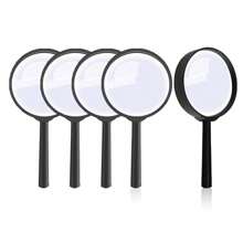 1/3/5/10pcs 5X Magnifying Glass, Portable Plastic Hand-Held Reading Magnifier Toy,Back To School