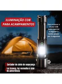 Lanterna Tática Sabre Luz Militar Potente Mais Forte +2km - Preto - Visão 3