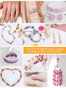 2 Boxes Of 48 Colors Beads For Jewelry Making, 2325 Pcs Bracelet, Necklace, Earrings, Round Pearls DIY Craft, Gifts For Party, Halloween, Christmas, Valentine's Day, Birthday - Imitation Pearl - View 4