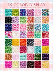 2 Boxes Of 48 Colors Beads For Jewelry Making, 2325 Pcs Bracelet, Necklace, Earrings, Round Pearls DIY Craft, Gifts For Party, Halloween, Christmas, Valentine's Day, Birthday - Imitation Pearl - View 3
