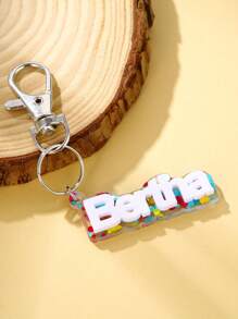 Customized 3D Name Acrylic Keychain, Personalized Backpack Luggage Tag Keychain, Colorful Alphabet Handmade Keychain, Fashionable Hanging Wedding Jewelry, Anti-Lost Keychain For Car Keyring, Suitable As Anniversary Gift For Boyfriend Or Husband Sequins Stylish, Colorful, Fall Fashion, 2000s Fashion, Y2k, Cuties Custom, Personalized For Anniversaries, For Birthdays, For Graduation, For Prom, For Party