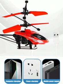 Christmas Decoration 1pc Remote Control Helicopter Flying Toys, 2.5 Channel High Low Flight Suspension Induction Helicopter, Mini RC Helicopter Rechargeable Light Suspended Helicopter,Back To School