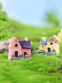 4pcs Micro Landscape Countryside Cottage House Decoration Accessories Outdoor Garden Mini Ornaments