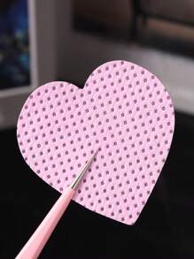 Toallitas húmedas quitaesmalte con diseño de corazón rosa, herramientas de limpieza y cuidado de uñas - Rosa - Ver 2