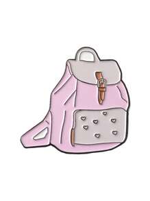 5 Styles Cute Pink Book Bag Phone Disc Camera Metal Brooch Pin, Student Gift - Multicolor - View 12