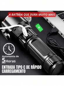 Lanterna Tática Sabre Luz Militar Potente Mais Forte +2km - Preto - Visão 4
