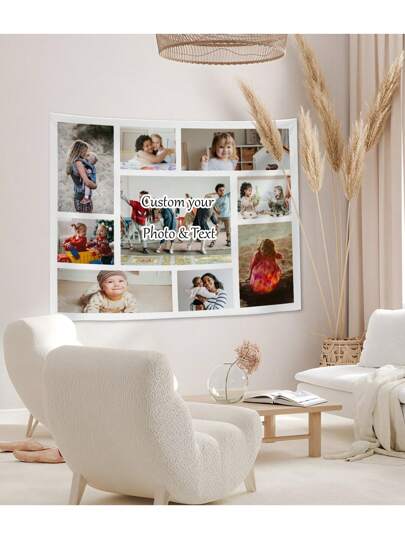 1pc DIY Photo Custom Tapestry With Grids, Customized Printed Tapestry For Children, Pets And Friends, Ideal Home & Office Decoration/Party Decor/Wall Hanging For Living Room & Bedroom, Flag For Room, Room Decor, Tapestries, Wall Art, Custom Flags, Home Decor, Flags For Room