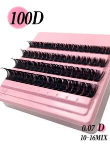 Miss Wink 100D False Eyelashes, 8-16mm Mixed Length, 0.07mm C/D Curl, 72/126/180 Clusters, 4/7/10 Rows, Waterproof, Lightweight, 3D Effect, Suitable For Daily Makeup From Natural To Dramatic, Convenient To Carry, Suitable For Daily Use Or Special Occasions - Black - View 9