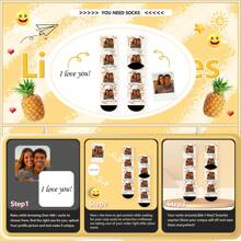 1pair Customized Men's Face Funny Socks With Text, Custom Text Personalized Socks With Photo, Fun Customized Picture Couple Socks For Valentine's Day, Birthday And Other Occasions