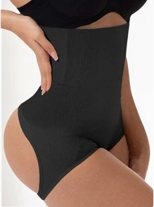 提臀无缝女士高腰瘦身收腹内裤短裤三角裤塑身内衣塑身衣 - 黑色 - 查看 1