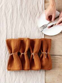 1/6 pezzi di tovaglioli in lino moderni e minimalisti, pelle-friendly, adatti per matrimonio, festa, compleanno, addio al nubilato