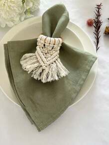 1/6 pezzi di tovaglioli in lino moderni e minimalisti, pelle-friendly, adatti per matrimonio, festa, compleanno, addio al nubilato