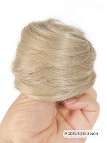 Hair Bun Extension Messy Fluffy Bun With Elastic Band Hair Bun Synthetic Hair Elastic Rubber Band For Women Girls Stretchy Hairpieces - Gold - View 2