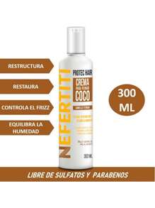 Crema Para Peinar Coco Y Keratina Cabello Teñido Restaura tu Cabello Nefertiti 300ML - Multicolor - Ver 3