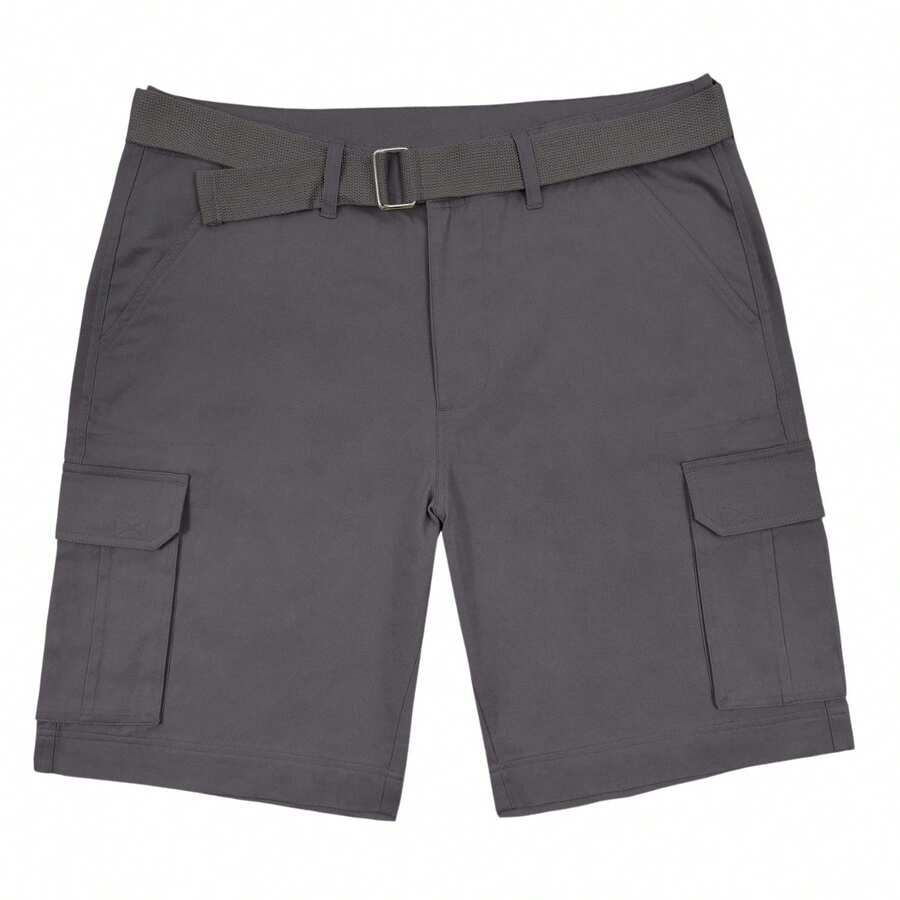Men's Cargo Shorts Cotton Lightweight Multi Pocket Casual Outdoor Hiking Shorts With Belt