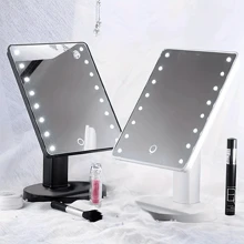 Espelho de Maquiagem LED Quadrado, Espelho de Vaidade Multiluzes para Maquiagem com Iluminação Complementar para Beleza, Portátil