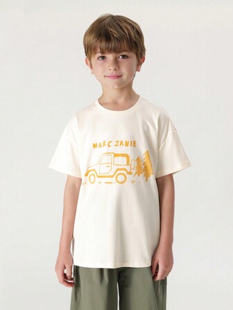 MARC&JANIE Unga pojkar" Casual utomhus andas tecknad tryckt rundhalsad kortärmad T-shirt, sommar