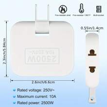 2入組3插孔牆壁插座擴展器交流適配器，2個斜向旋轉迷你交流插座擴展器，可摺疊3插孔牆壁家用和旅行適配器 (白色) - 白色 - 查看 7