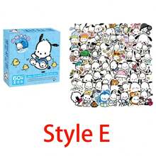Sanrio 60Pcs/Box Small Hello Kitty Kuromi Cinnamoroll Pochacco Stickers DIY Laptop Phone Diary Cute Cartoon  Kitty Cat Sticker(Some Parts May Be Random)(New And Old Packaging Random)