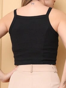 Women Tank Tops & Camis - 白色配黑色和燕麥色 - 查看 10