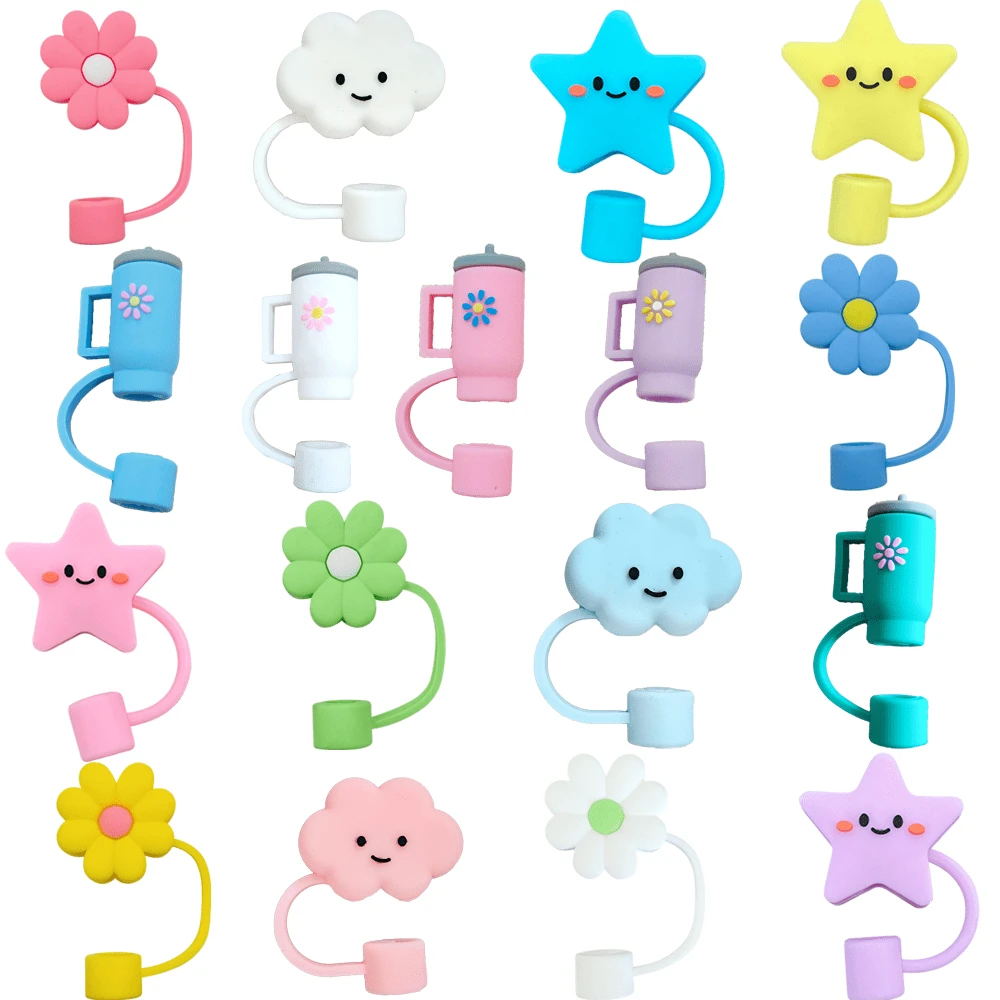 Cute Flower, Cloud, Star, Bottle Straw Covers For Tumbler Cups