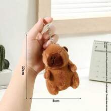 1 pieza Llavero de peluche de capibara, colgante decorativo de hámster lindo, color dorado o plateado aleatorio - Multicolor - Ver 8