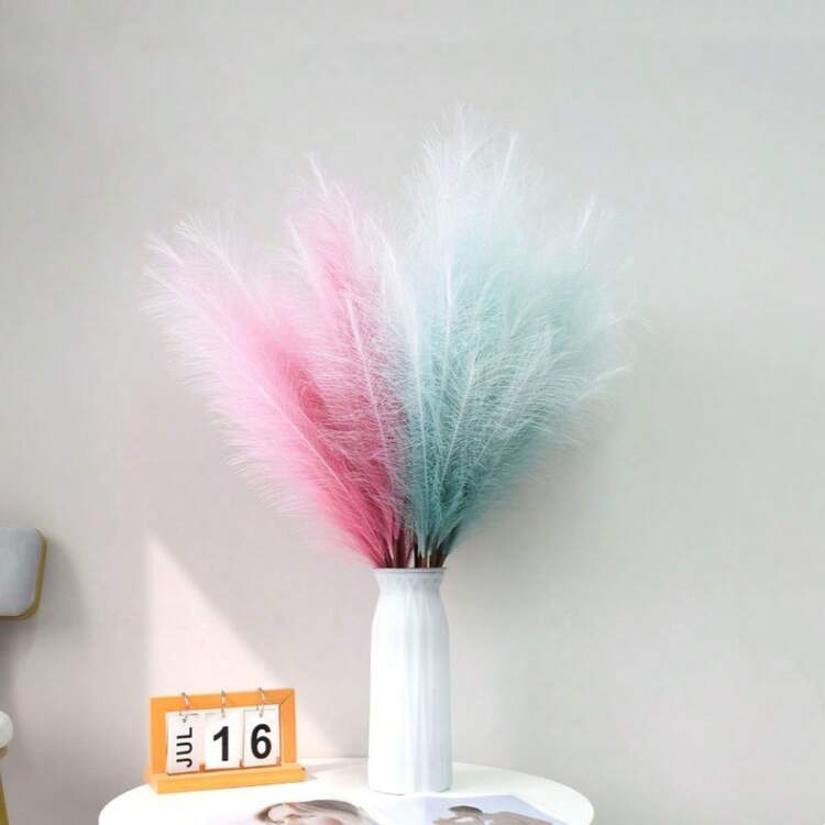 10 piezas de cañas artificiales, decoración del hogar, decoración para festivales o fiestas, hierba de pampa y cañas densamente empaquetadas, plantas de simulación, decoraciones para la sala de estar - Multicolor - Ver 8
