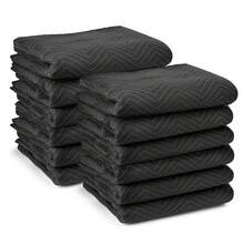 12 Pack Moving Blankets 80" X 72" Pro Economy Black Shipping Furniture Pads - 均碼 - 查看 1