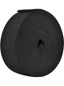 Fita Elástica em Rolo Preto para Costura Para Perucas, Cintos, Roupas Íntimas, Sapatos, Lençóis, Artesanatos e Projetos DIY (3cm x 6 jardas, Preto)